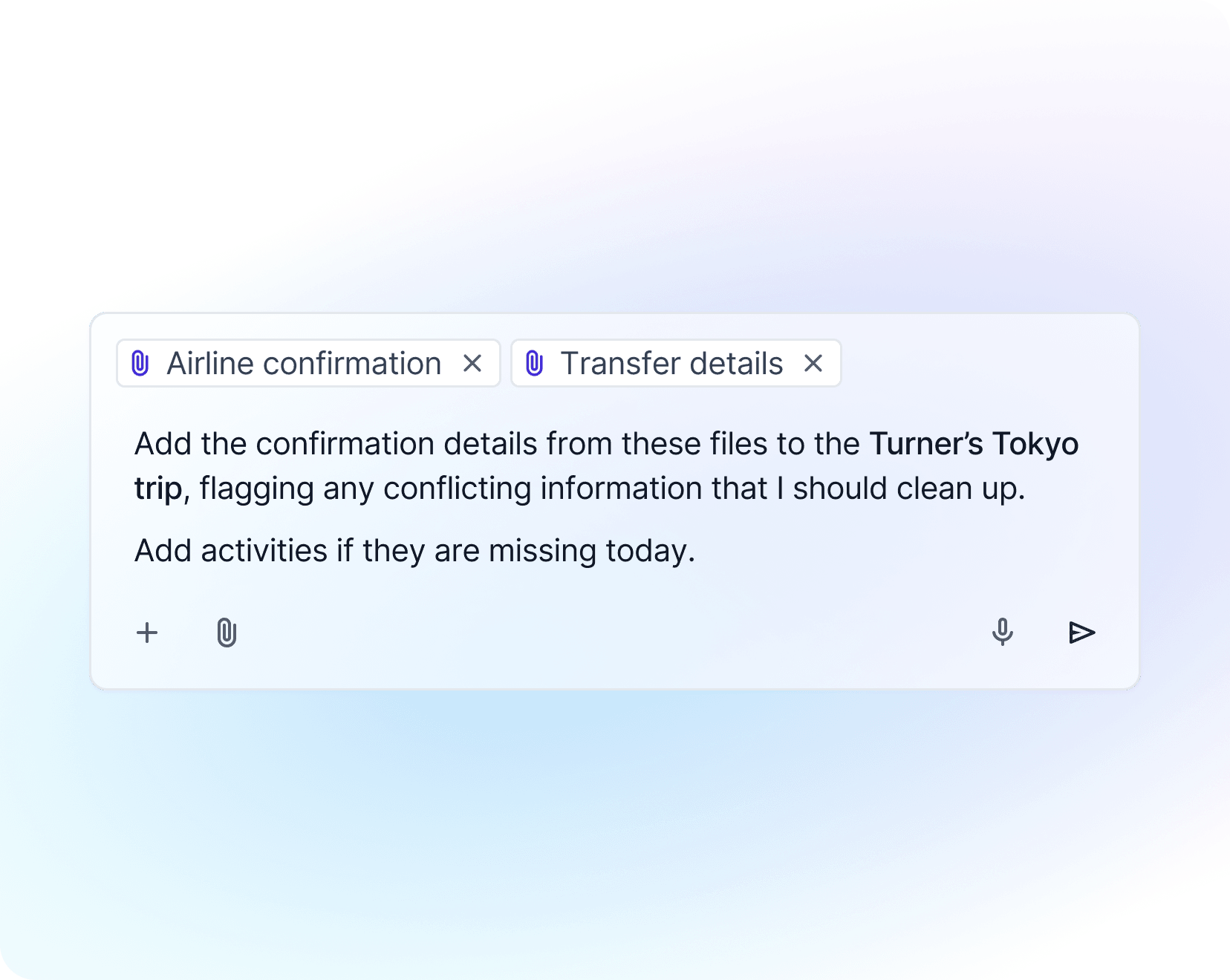 Attaching confirmation files for Tern to add to a trip