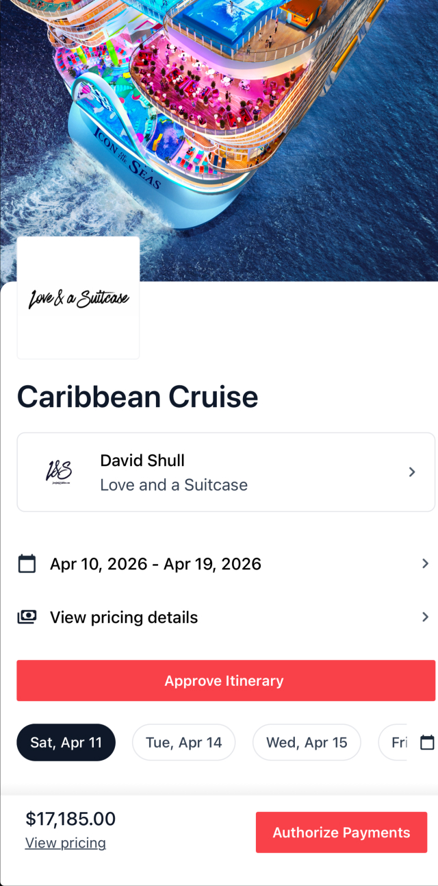 Dynamic itineraries phone demo