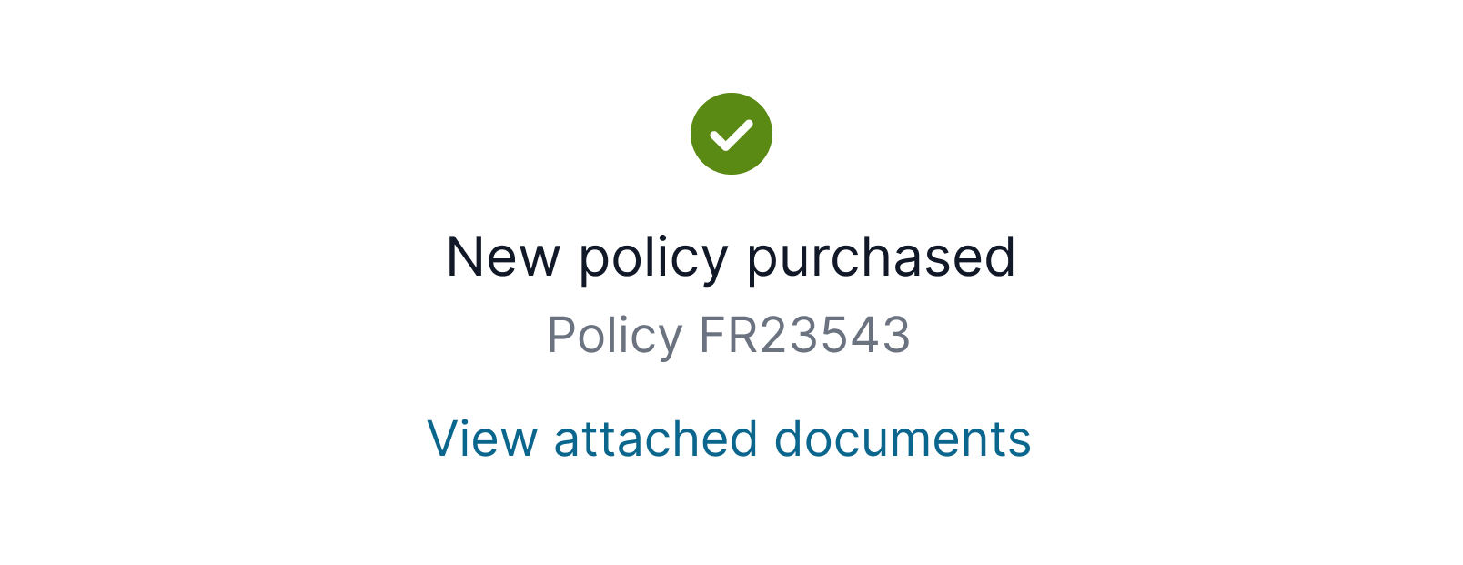New policy purchased confirmation in Tern